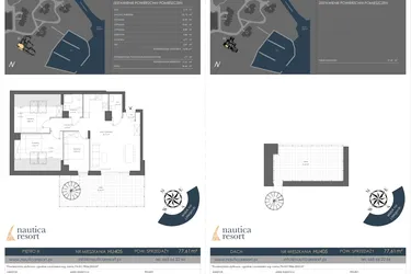 Rzut - Mieszkanie na sprzedaż 4 pokoje o powierzchni 77,61 m² - numer H.405 w Nautica Resort etap III