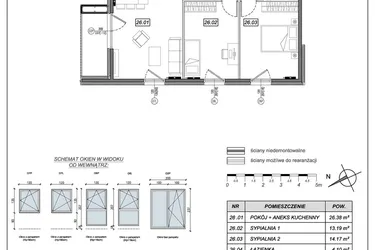 Rzut - Mieszkanie na sprzedaż 3 pokoje o powierzchni 67,47 m² - numer 9.A.26 w Nowe Południe bud. 9
