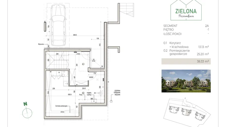 Rzut - Dom na sprzedaż 5 pokoi o powierzchni 148,8 m² - numer 2A w Zielona Poziomkowa
