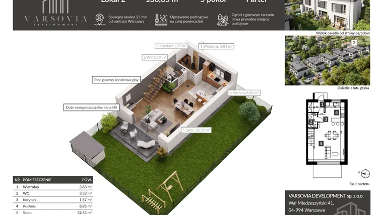 Rzut - Dom na sprzedaż 4 pokoje o powierzchni 138,85 m² - numer 2 w Osiedle Nova Przylaszczkova