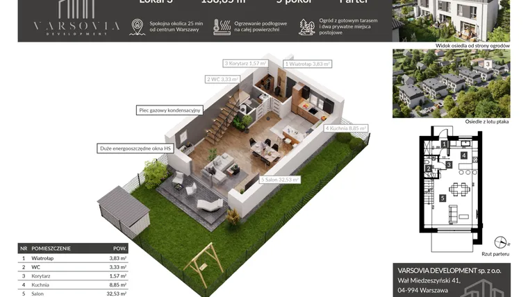 Rzut - Dom na sprzedaż 4 pokoje o powierzchni 138,85 m² - numer 3 w Osiedle Nova Przylaszczkova