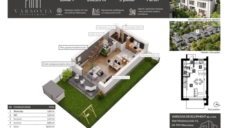 Rzut - Dom na sprzedaż 4 pokoje o powierzchni 138,85 m² - numer 7 w Osiedle Nova Przylaszczkova