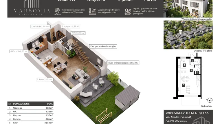 Rzut - Dom na sprzedaż 4 pokoje o powierzchni 138,85 m² - numer 9b w Osiedle Nova Przylaszczkova