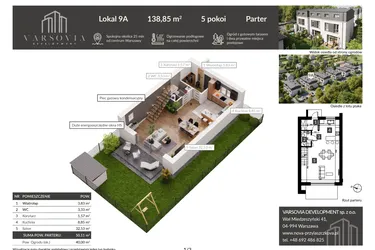 Rzut - Dom na sprzedaż 4 pokoje o powierzchni 138,85 m² - numer 9a w Osiedle Nova Przylaszczkova