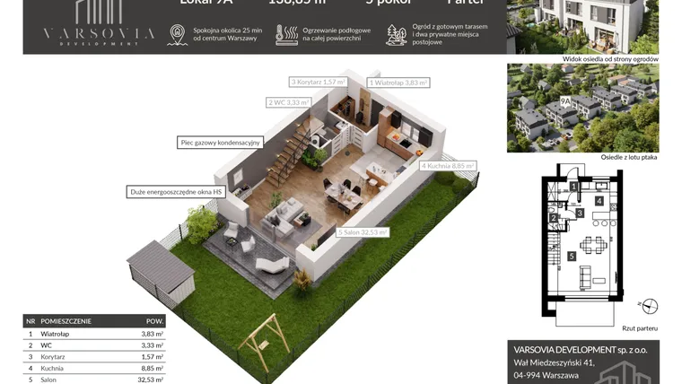 Rzut - Dom na sprzedaż 4 pokoje o powierzchni 138,85 m² - numer 9a w Osiedle Nova Przylaszczkova