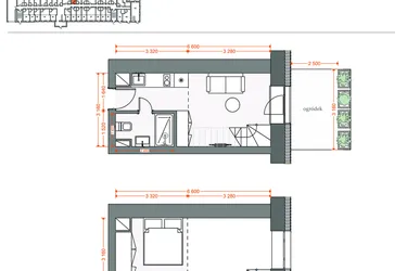 Rzut - Mieszkanie na sprzedaż 2 pokoje o powierzchni 30,34 m² - numer 10 w Legionów 102