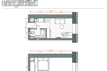 Rzut - Mieszkanie na sprzedaż 2 pokoje o powierzchni 30,49 m² - numer 47 w Legionów 102