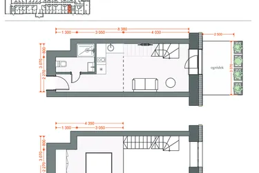 Rzut - Mieszkanie na sprzedaż 2 pokoje o powierzchni 35,99 m² - numer 30 w Legionów 102