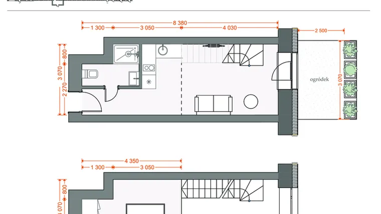 Rzut - Mieszkanie na sprzedaż 2 pokoje o powierzchni 35,99 m² - numer 30 w Legionów 102