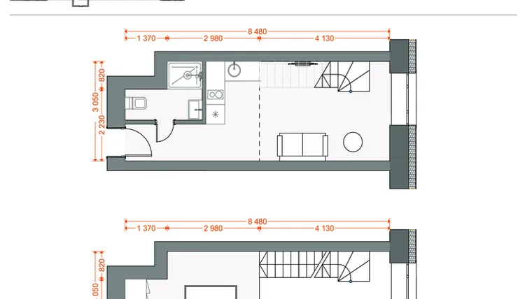 Rzut - Mieszkanie na sprzedaż 2 pokoje o powierzchni 36,1 m² - numer 63 w Legionów 102