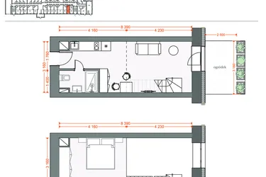 Rzut - Mieszkanie na sprzedaż 2 pokoje o powierzchni 38,67 m² - numer 29 w Legionów 102
