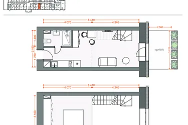 Rzut - Mieszkanie na sprzedaż 2 pokoje o powierzchni 38,43 m² - numer 26 w Legionów 102