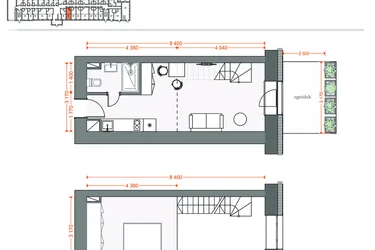 Rzut - Mieszkanie na sprzedaż 2 pokoje o powierzchni 39,45 m² - numer 24 w Legionów 102