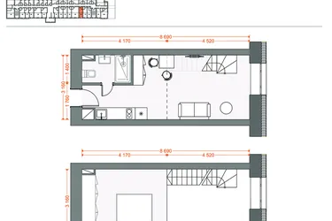 Rzut - Mieszkanie na sprzedaż 2 pokoje o powierzchni 39,64 m² - numer 96 w Legionów 102