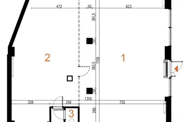 Rzut - Lokal użytkowy na sprzedaż 1 pokój o powierzchni 148,78 m² - numer U2 w Odrzańskie Bulvary