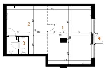 Rzut - Lokal użytkowy na sprzedaż 1 pokój o powierzchni 68,44 m² - numer U9 w Odrzańskie Bulvary