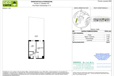 Rzut - Mieszkanie na sprzedaż 2 pokoje o powierzchni 36,45 m² - numer 10C/74 w Jasielska 8C etap II