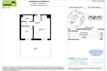 Rzut - Mieszkanie na sprzedaż 2 pokoje o powierzchni 50,07 m² - numer 10D/25 w Jasielska 8C etap II