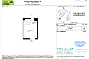 Rzut - Mieszkanie na sprzedaż 1 pokój o powierzchni 28,79 m² - numer 10D/28 w Jasielska 8C etap II