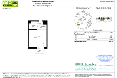 Rzut - Mieszkanie na sprzedaż 1 pokój o powierzchni 28,73 m² - numer 10D/32 w Jasielska 8C etap II