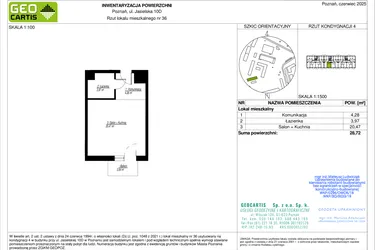 Rzut - Mieszkanie na sprzedaż 1 pokój o powierzchni 28,72 m² - numer 10D/36 w Jasielska 8C etap II