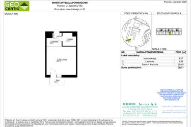 Rzut - Mieszkanie na sprzedaż 1 pokój o powierzchni 28,71 m² - numer 10D/35 w Jasielska 8C etap II
