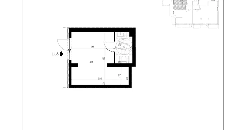 Rzut - Lokal użytkowy na sprzedaż 1 pokój o powierzchni 24,84 m² - numer LU3 w Trybuny Ludów 3