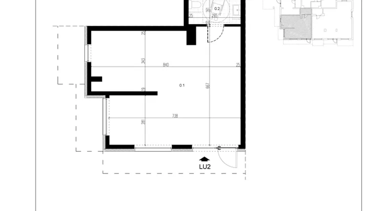 Rzut - Lokal użytkowy na sprzedaż 1 pokój o powierzchni 54,65 m² - numer LU2 w Trybuny Ludów 3