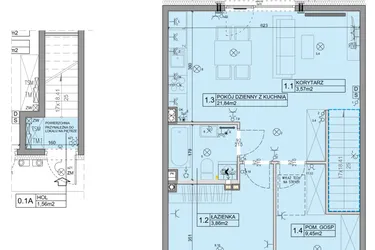 Rzut - Mieszkanie na sprzedaż 3 pokoje o powierzchni 56,07 m² - numer 94 w Manufaktura Marki 2 etap IV