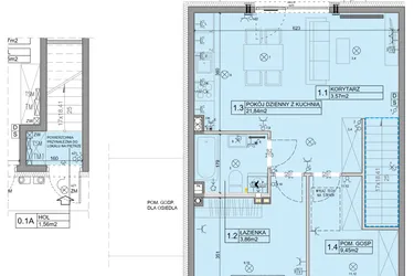 Rzut - Mieszkanie na sprzedaż 3 pokoje o powierzchni 56,07 m² - numer 98 w Manufaktura Marki 2 etap IV
