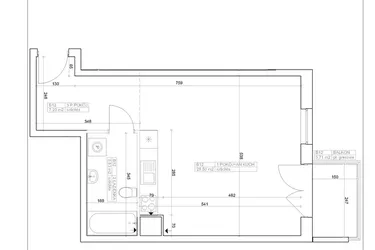Rzut - Mieszkanie na sprzedaż 1 pokój o powierzchni 41,53 m² - numer I-B12 w Industria etap I-B