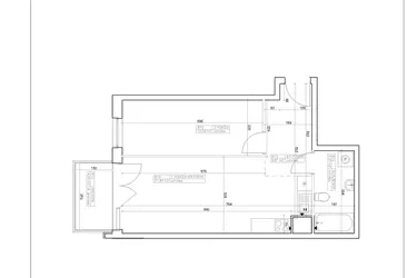 Rzut - Mieszkanie na sprzedaż 2 pokoje o powierzchni 46,01 m² - numer I-B13 w Industria etap I-B