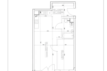 Rzut - Mieszkanie na sprzedaż 2 pokoje o powierzchni 45,54 m² - numer I-B19 w Industria etap I-B
