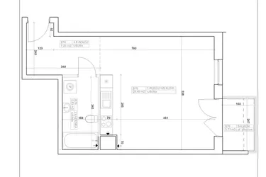 Rzut - Mieszkanie na sprzedaż 1 pokój o powierzchni 41,5 m² - numer I-B76 w Industria etap I-B