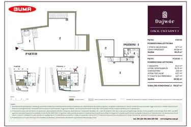 Rzut - Lokal użytkowy na sprzedaż 1 pokój o powierzchni 154,87 m² - numer LU1 w Dajwór