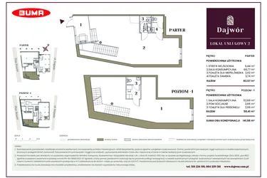 Rzut - Lokal użytkowy na sprzedaż 1 pokój o powierzchni 141,98 m² - numer LU2 w Dajwór