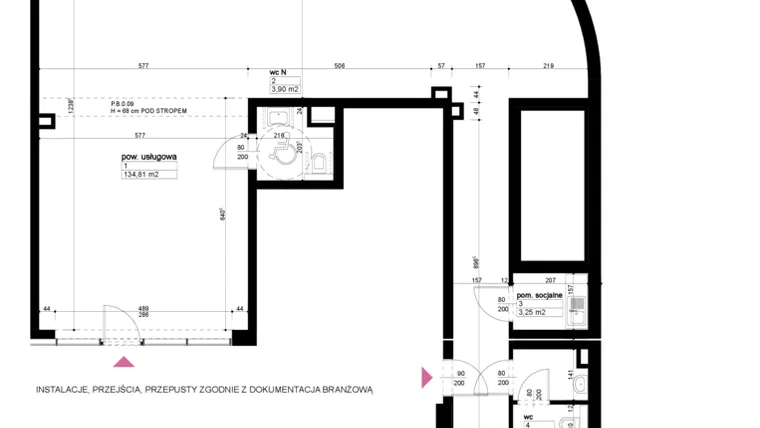 Rzut - Lokal użytkowy na sprzedaż 1 pokój o powierzchni 156,52 m² - numer B/1/0/1 w Malta Wołkowyska etap III