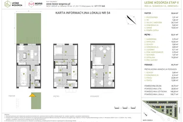 Rzut - Dom na sprzedaż 4 pokoje o powierzchni 150,77 m² - numer 54 w Leśne Wzgórza etap I-II
