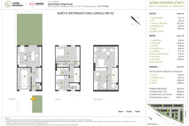Rzut - Dom na sprzedaż 4 pokoje o powierzchni 150,77 m² - numer 52 w Leśne Wzgórza etap I-II