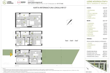 Rzut - Dom na sprzedaż 4 pokoje o powierzchni 150,77 m² - numer 57 w Leśne Wzgórza etap I-II
