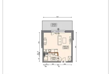 Rzut - Mieszkanie na sprzedaż 1 pokój o powierzchni 27,39 m² - numer B4.0.6.1A w Stegna Park II