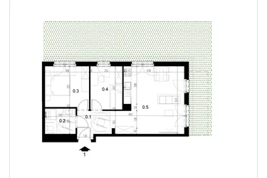 Rzut - Mieszkanie na sprzedaż 3 pokoje o powierzchni 56,68 m² - numer LM1 w Kameralna Koszykarska