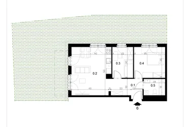 Rzut - Mieszkanie na sprzedaż 3 pokoje o powierzchni 53,55 m² - numer LM6 w Kameralna Koszykarska