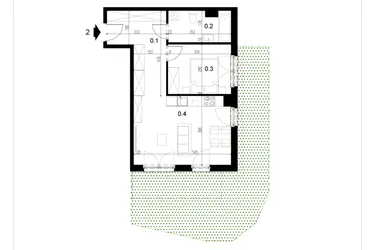Rzut - Mieszkanie na sprzedaż 2 pokoje o powierzchni 47,95 m² - numer LM2 w Kameralna Koszykarska