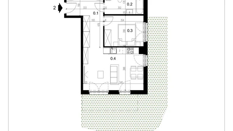 Rzut - Mieszkanie na sprzedaż 2 pokoje o powierzchni 47,95 m² - numer LM2 w Kameralna Koszykarska