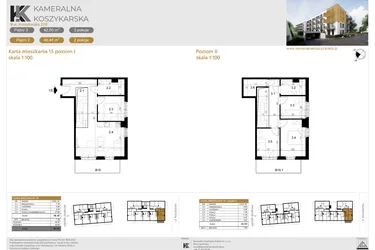 Rzut - Mieszkanie na sprzedaż 5 pokoi o powierzchni 90,95 m² - numer LM15 w Kameralna Koszykarska