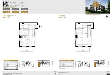 Rzut - Mieszkanie na sprzedaż 5 pokoi o powierzchni 88,83 m² - numer LM19 w Kameralna Koszykarska