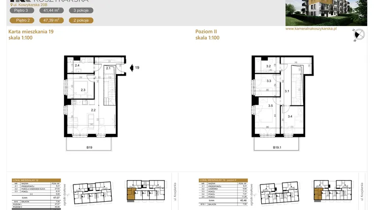 Rzut - Mieszkanie na sprzedaż 5 pokoi o powierzchni 87,53 m² - numer LM19 w Kameralna Koszykarska
