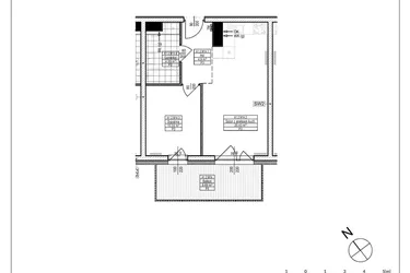 Rzut - Mieszkanie na sprzedaż 2 pokoje o powierzchni 40,2 m² - numer A1.14 w Osiedle Zielone bud. A1, B8