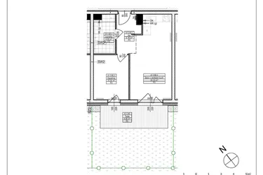 Rzut - Mieszkanie na sprzedaż 2 pokoje o powierzchni 40,39 m² - numer A1.3 w Osiedle Zielone bud. A1, B8